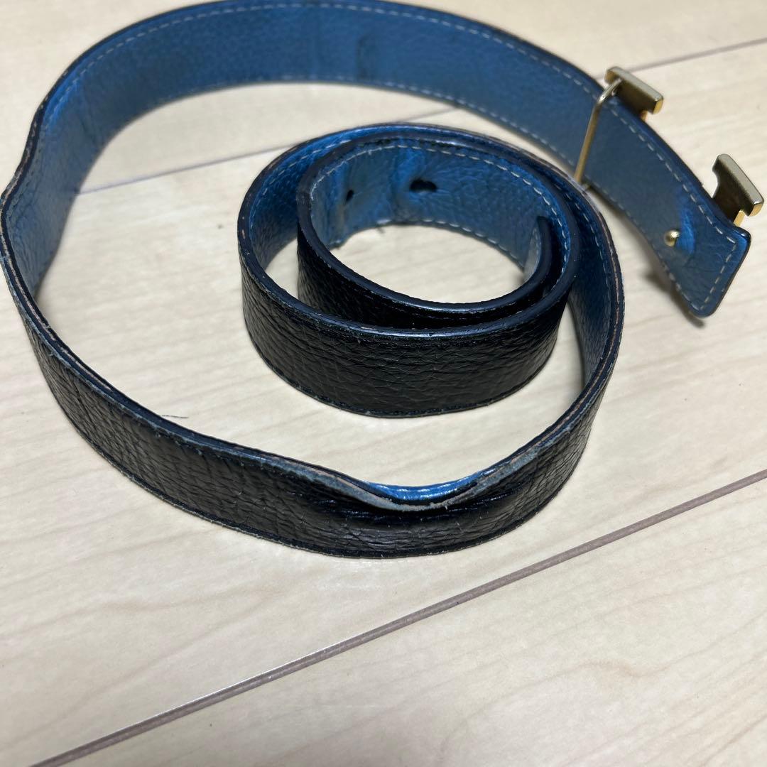 エルメス　H型ゴールドバックル レザーベルト