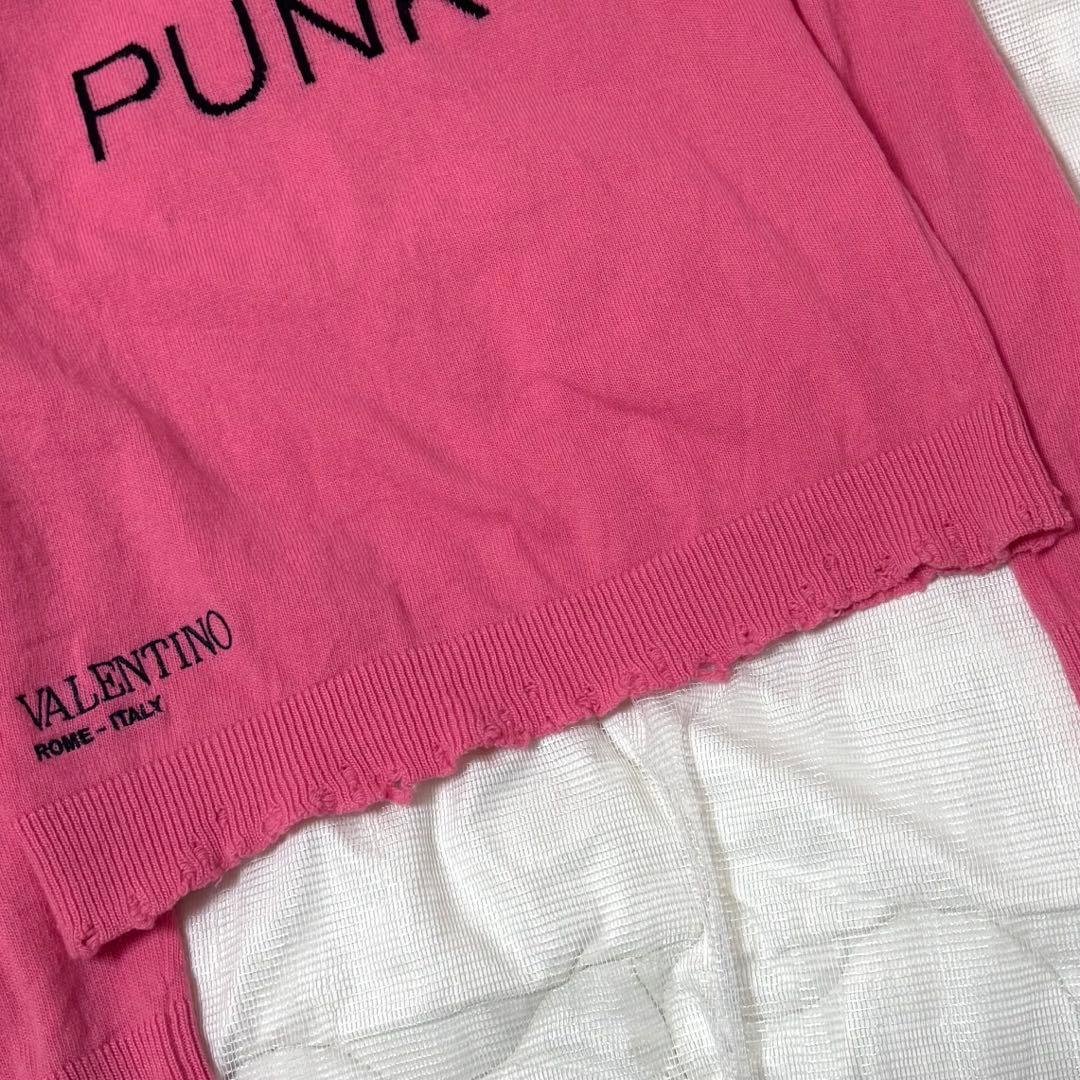 レア✨　VALENTINO Pink Is Punk カシミヤニット ダメージ