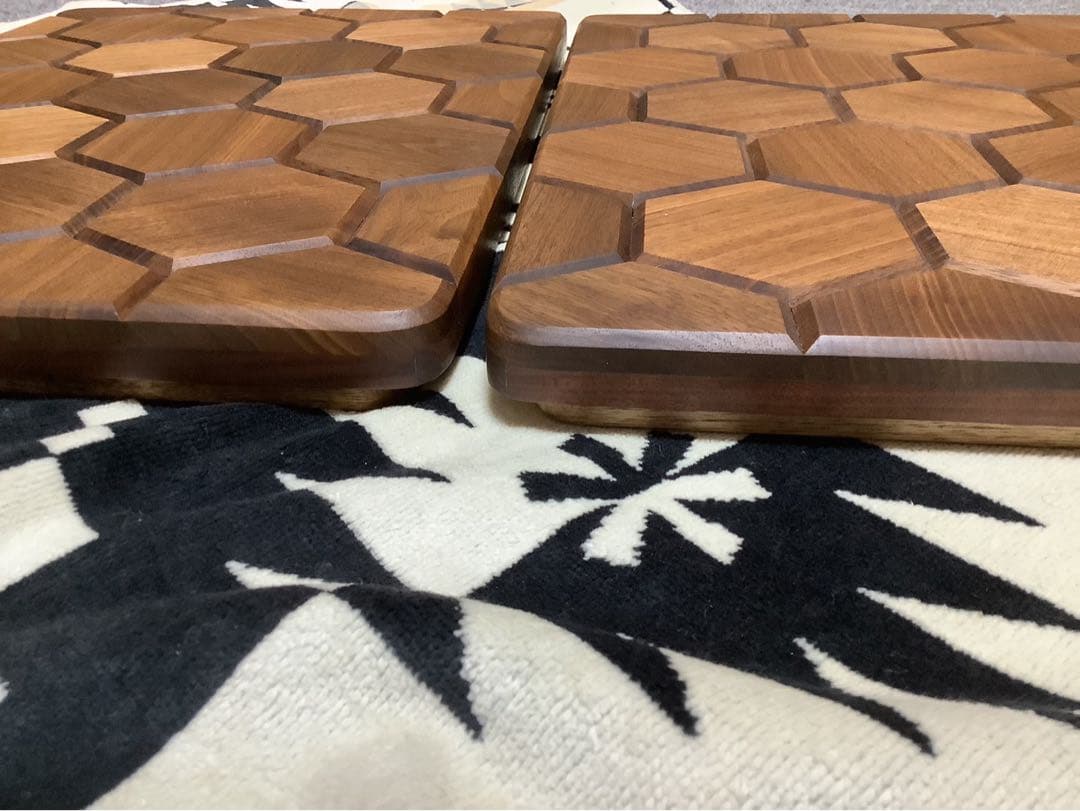 河乃屋様オーダー品　シェルコン25用天板　ヘキサゴン柄142ウォールナット