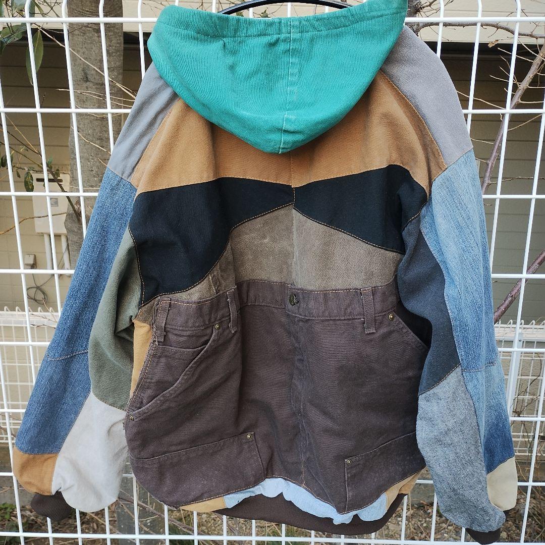 マ*ト様 カーハート　パッチワークデザイン 再構築　アクティブジャケット型　古着