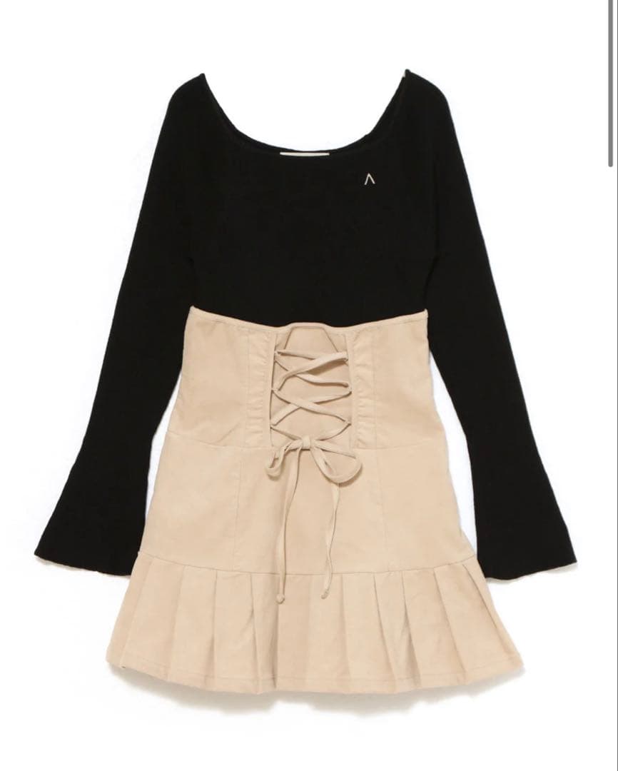 ワンピース Andmary High waist velour mini dress