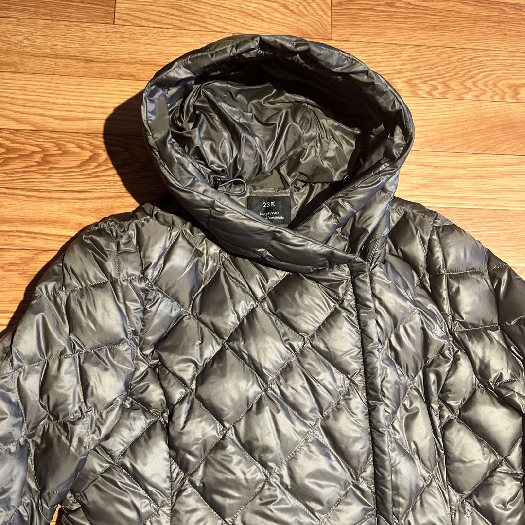 23区　フード付き ロングダウンジャケット