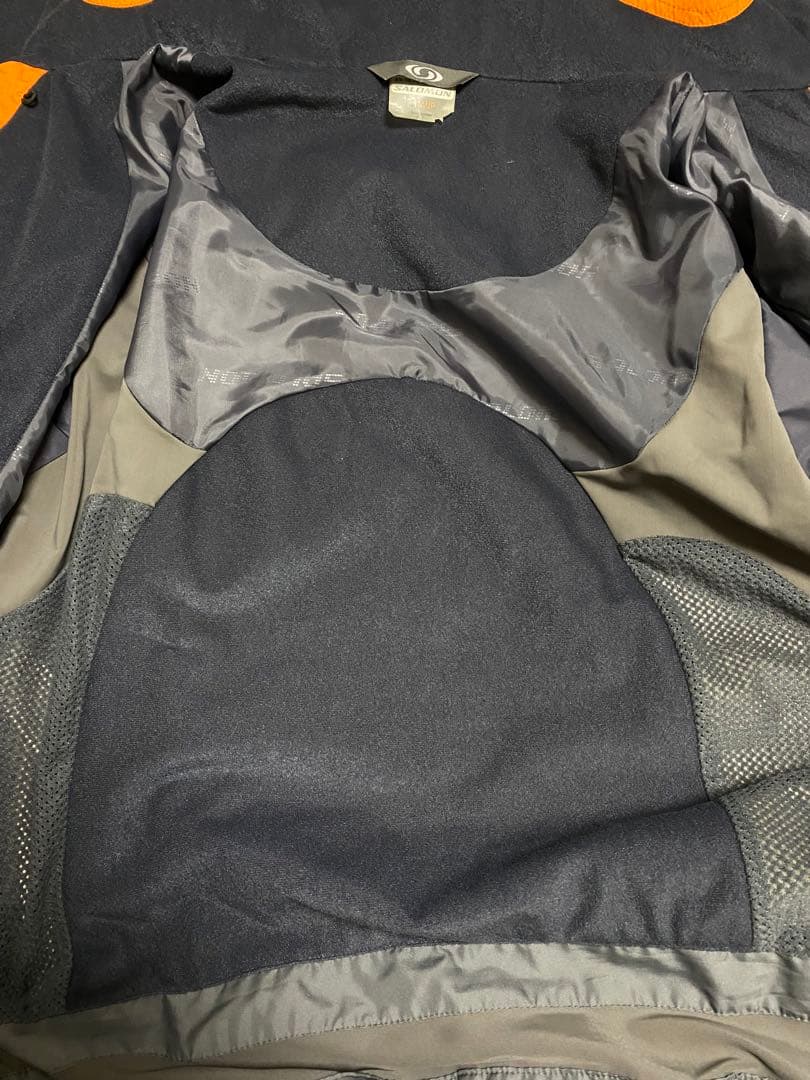 00s SALOMON　旧ロゴ　スキーウェア　セットアップ　M オレンジ　グレー