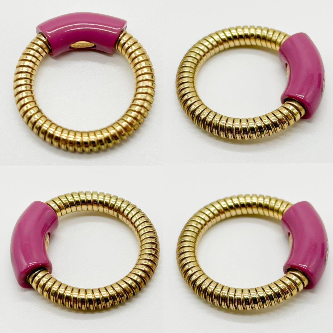 CHANEL シャネル　リング　スプリング　ロゴ　指輪　01P　12号　ピンク