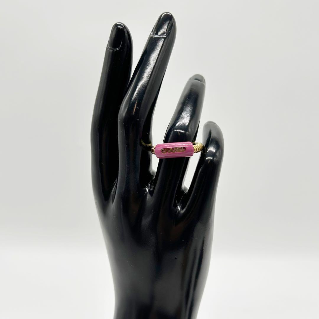 CHANEL シャネル　リング　スプリング　ロゴ　指輪　01P　12号　ピンク