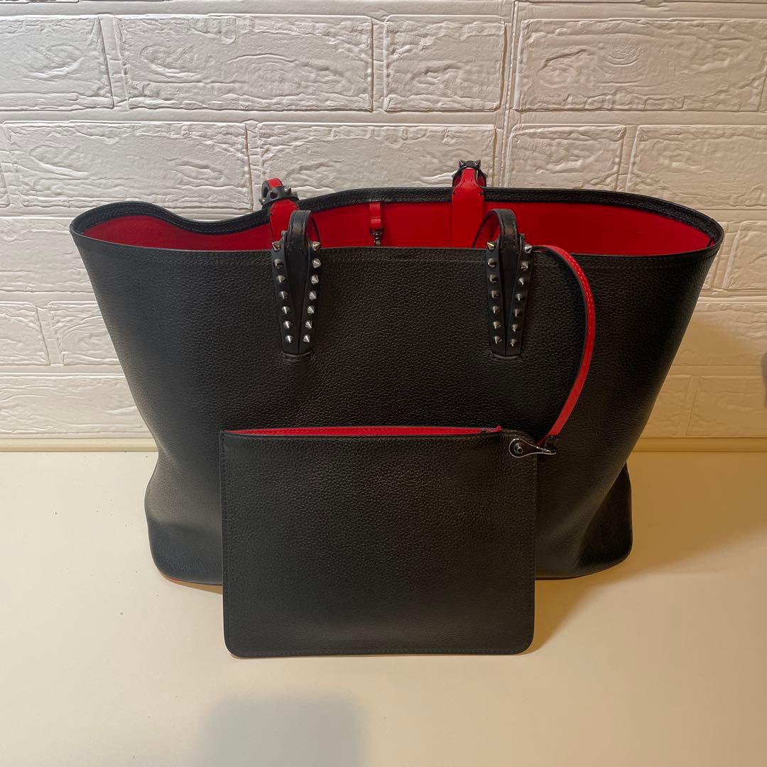 Christian Louboutin トートバッグ 黒 赤