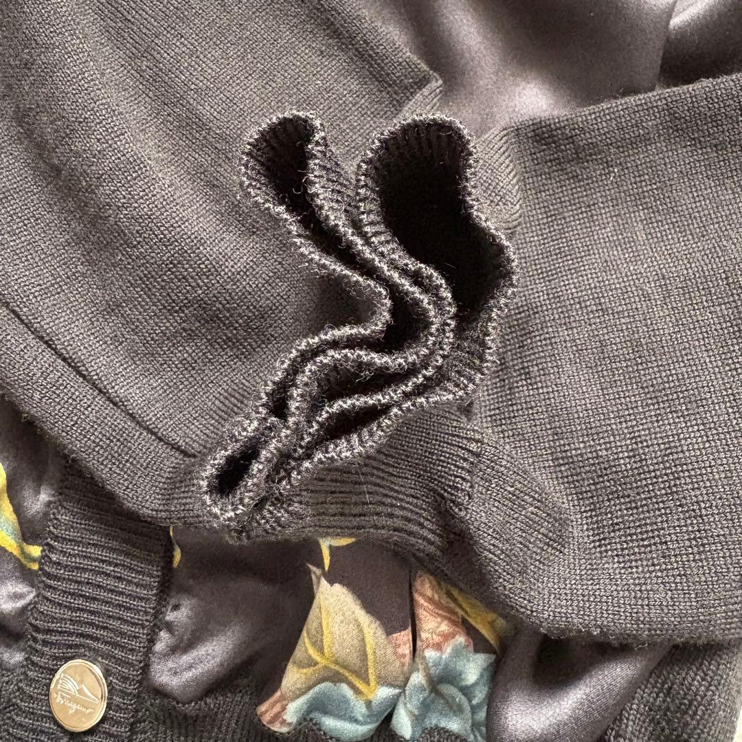 極美品　サルヴァトーレフェラガモ アンサンブル ニット 　シルク　ウール　黒