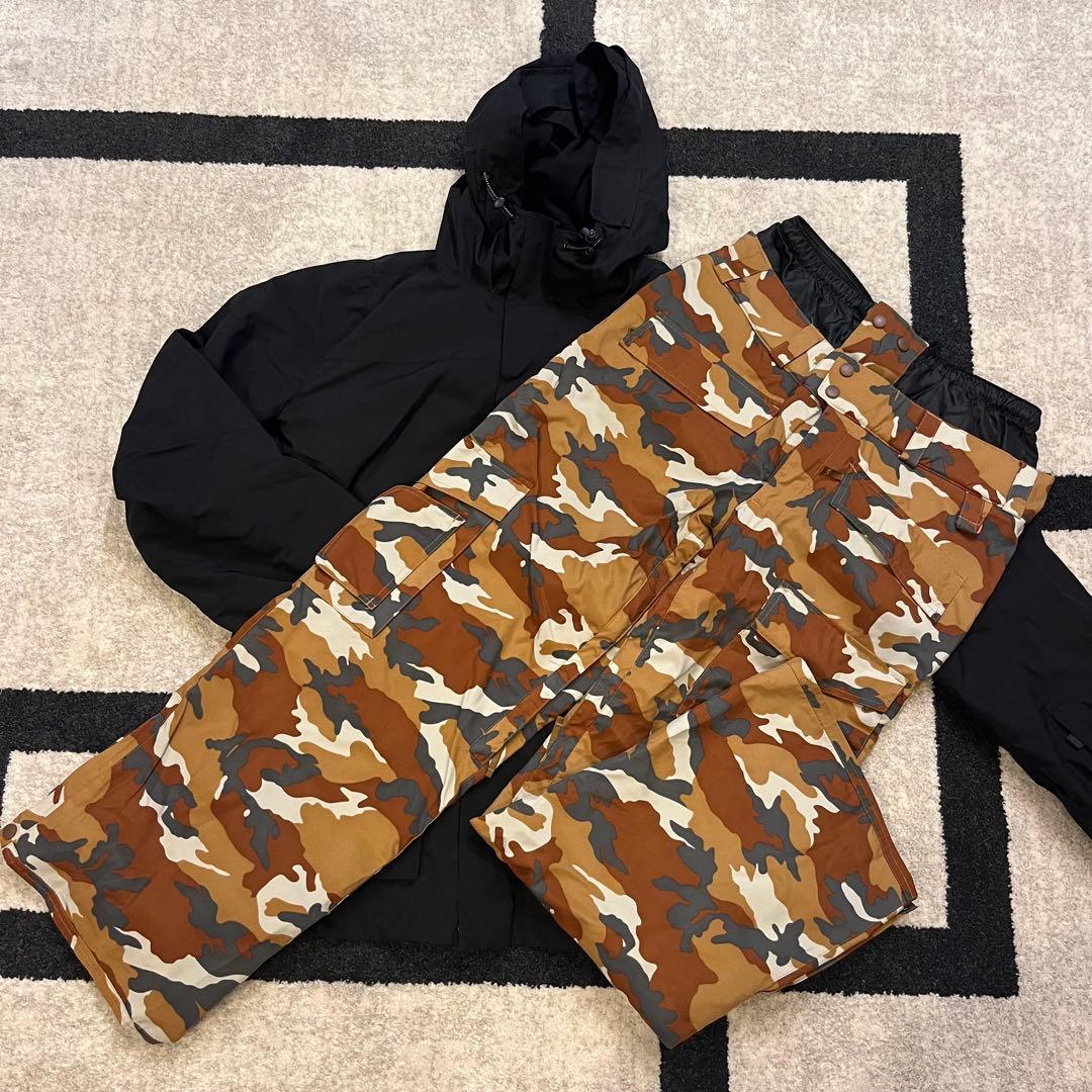 ブラウン迷彩 スノーボードウェア 男性用