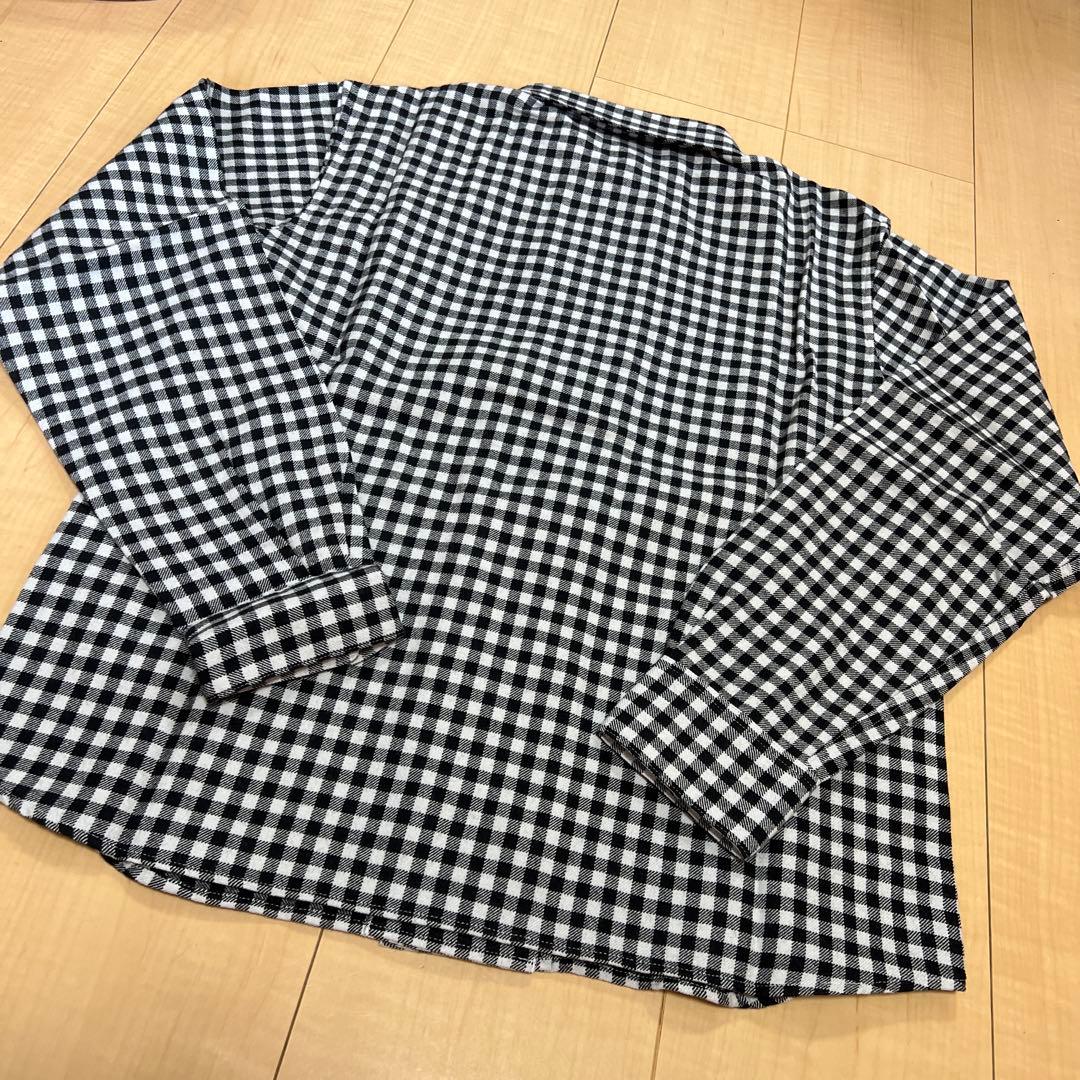 タグ付き新品　マドモアゼルノンノンパパス　シャツ　ジャケット　長袖　毛50綿50