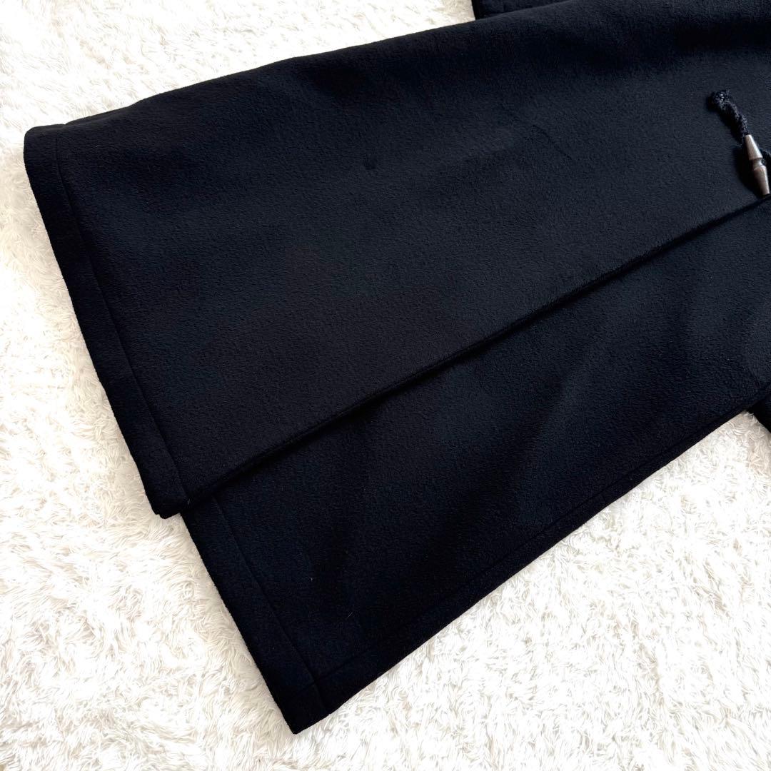 ミズイロインド ダッフルコート ダブルフェイス フード トグル マキシ丈 黒