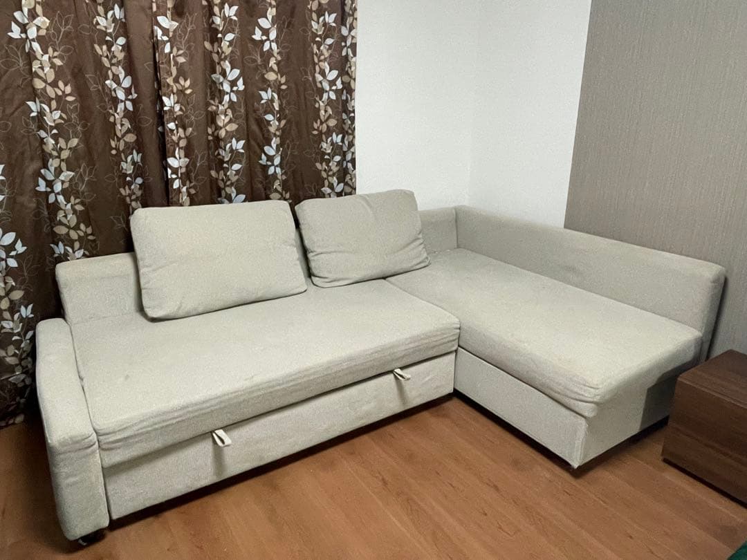 ベージュ コーナーソファ 収納付き　IKEA FRIHETEN