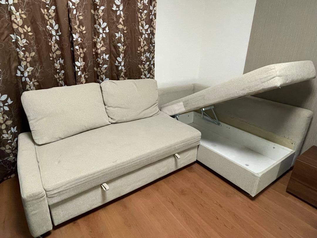 ベージュ コーナーソファ 収納付き　IKEA FRIHETEN