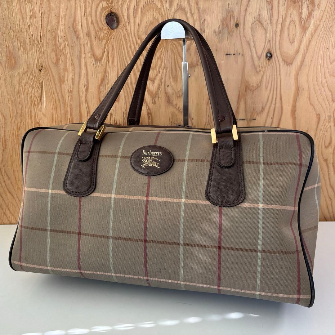 BURBERRY　バーバリー　ボストンバッグ　キャンバス×レザー　5032