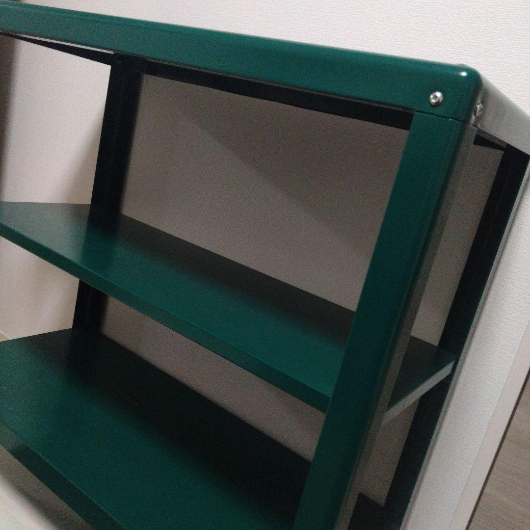 廃盤I　人気カラー　IKEA　コールビョーン　緑色の3段スチールラック