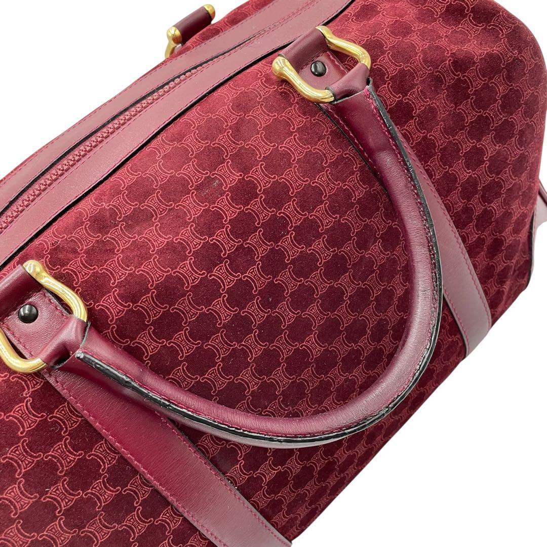 レア✨セリーヌ ヴィンテージ ボストンバッグ マカダム柄 スエード レザー