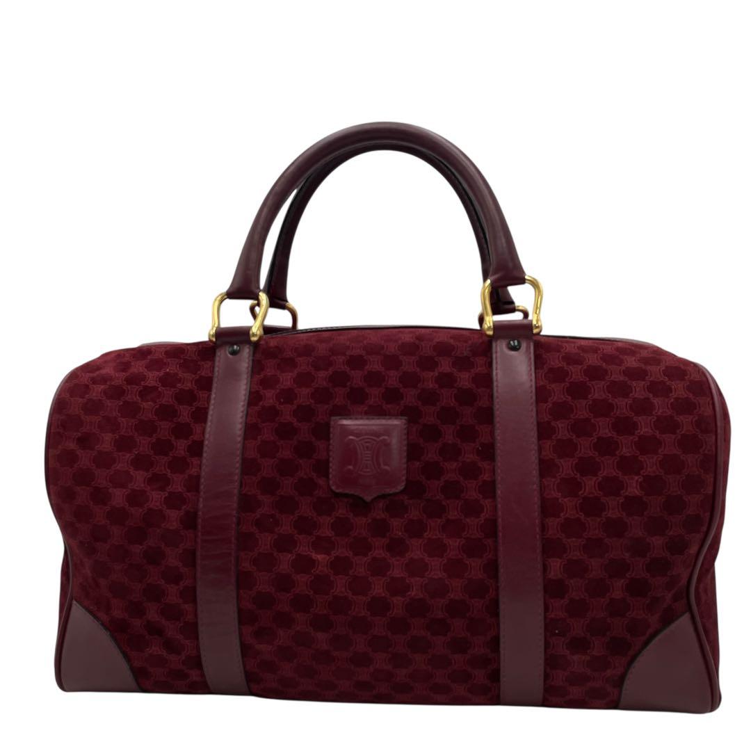 レア✨セリーヌ ヴィンテージ ボストンバッグ マカダム柄 スエード レザー