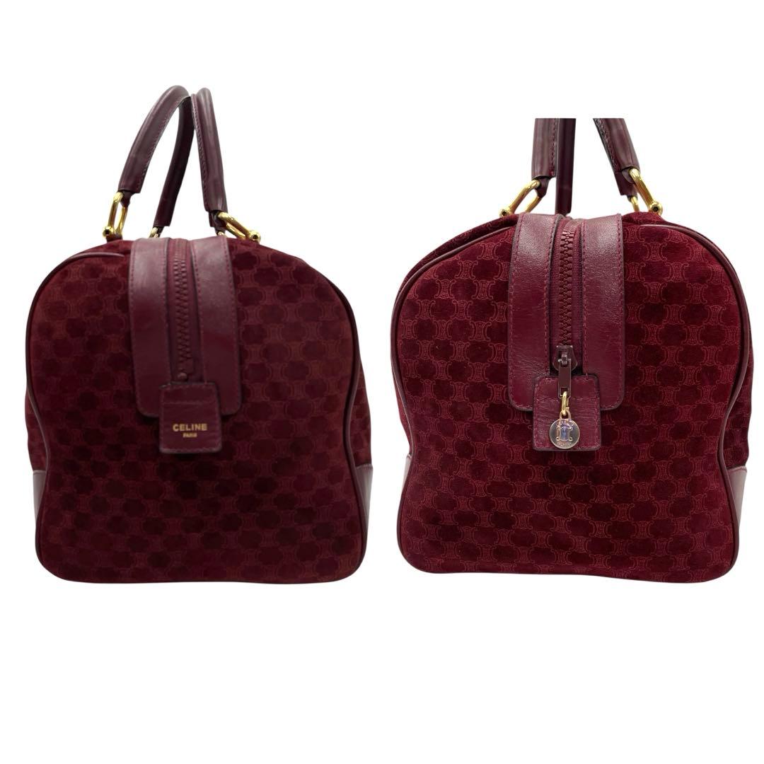 レア✨セリーヌ ヴィンテージ ボストンバッグ マカダム柄 スエード レザー