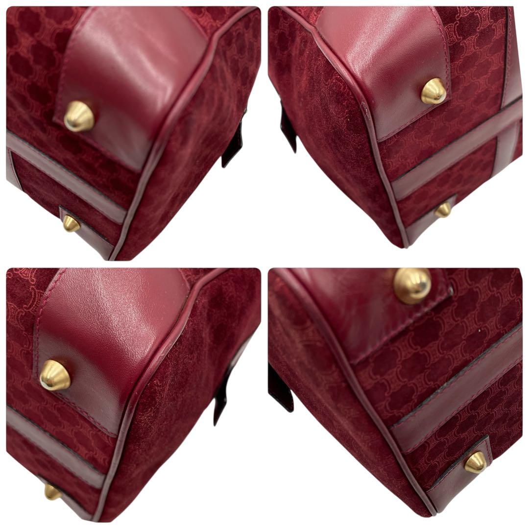 レア✨セリーヌ ヴィンテージ ボストンバッグ マカダム柄 スエード レザー