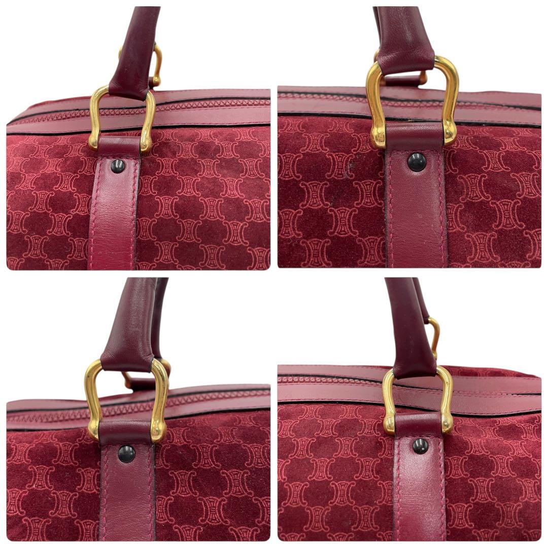 レア✨セリーヌ ヴィンテージ ボストンバッグ マカダム柄 スエード レザー