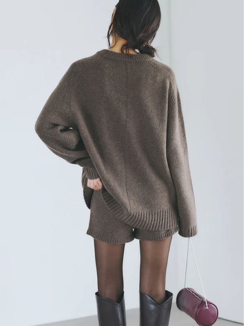 【anuans】HAMILTON ウールカシミヤクルーネックプルオーバー