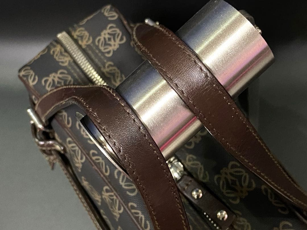 ロエベ ミニボストンバッグ アナグラム アマソナ ハンドバッグ PVC レザー