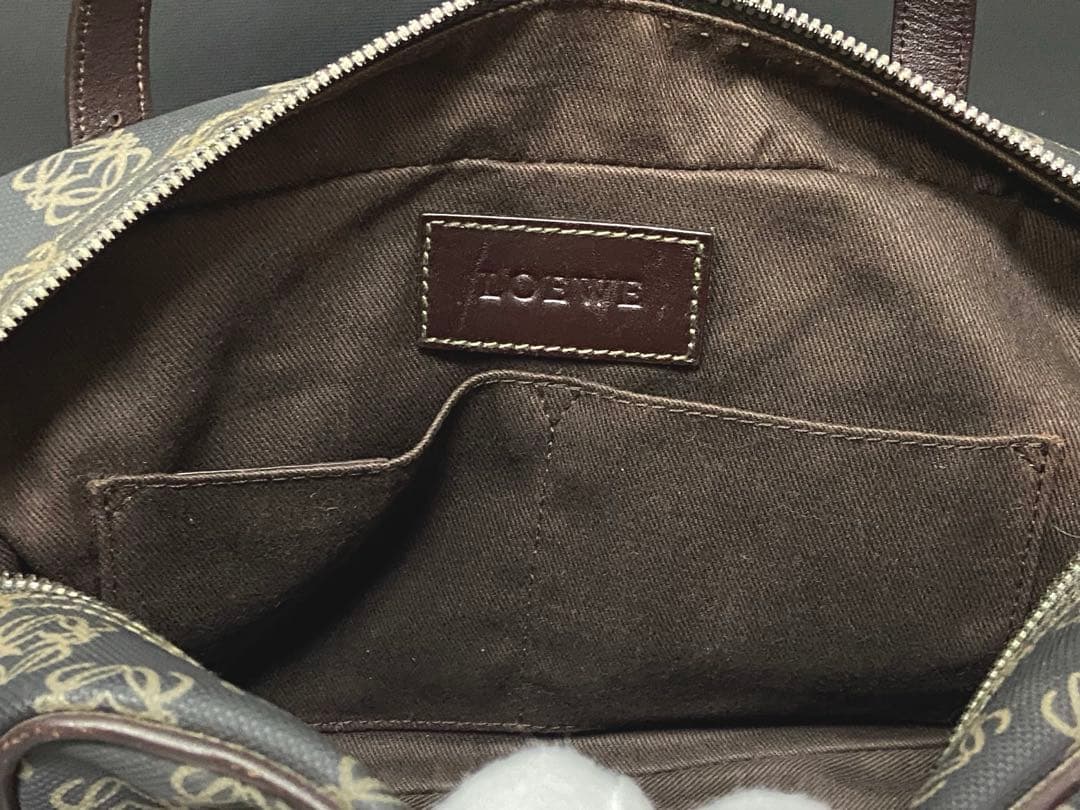 ロエベ ミニボストンバッグ アナグラム アマソナ ハンドバッグ PVC レザー