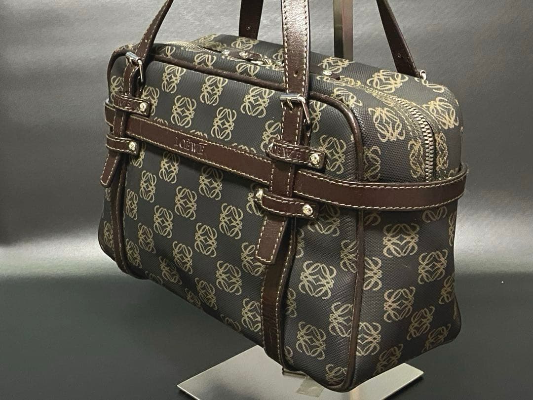 ロエベ ミニボストンバッグ アナグラム アマソナ ハンドバッグ PVC レザー