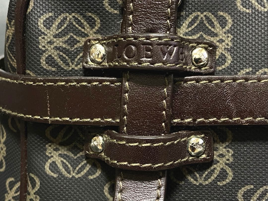 ロエベ ミニボストンバッグ アナグラム アマソナ ハンドバッグ PVC レザー