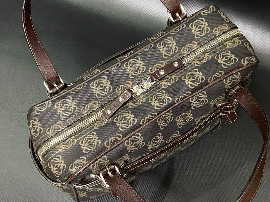 ロエベ ミニボストンバッグ アナグラム アマソナ ハンドバッグ PVC レザー