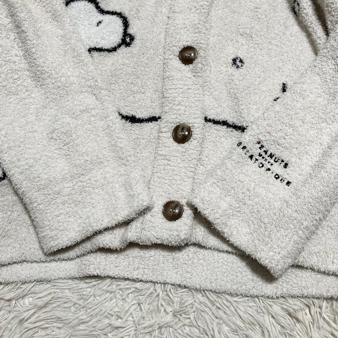 新品✨️ ジェラートピケ スヌーピー カーディガン ショールカラー ホワイト
