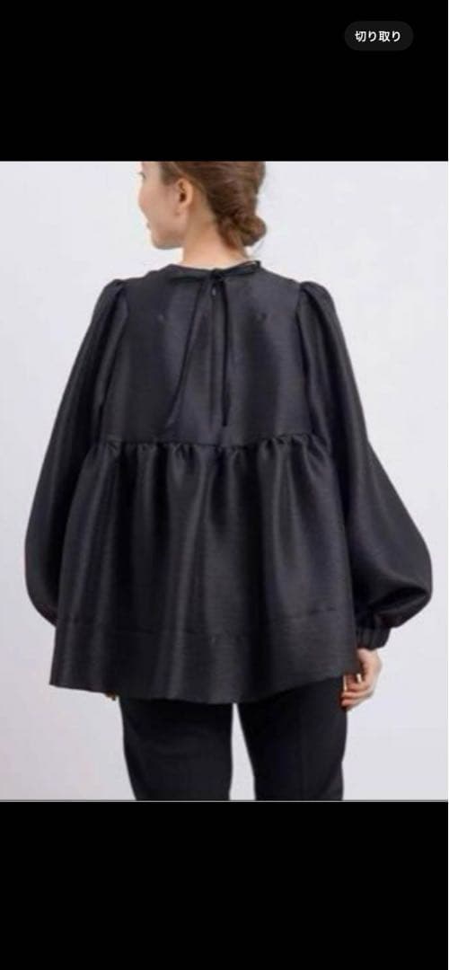【美品】yori ヨリ シャイニーパフブラウス 黒 36