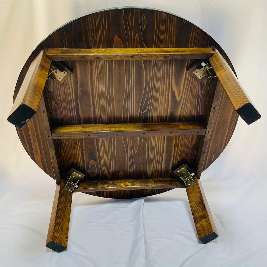 ちゃぶ台 円卓 折り畳み 円形 木製 ローテーブ 昭和レトロ 座卓