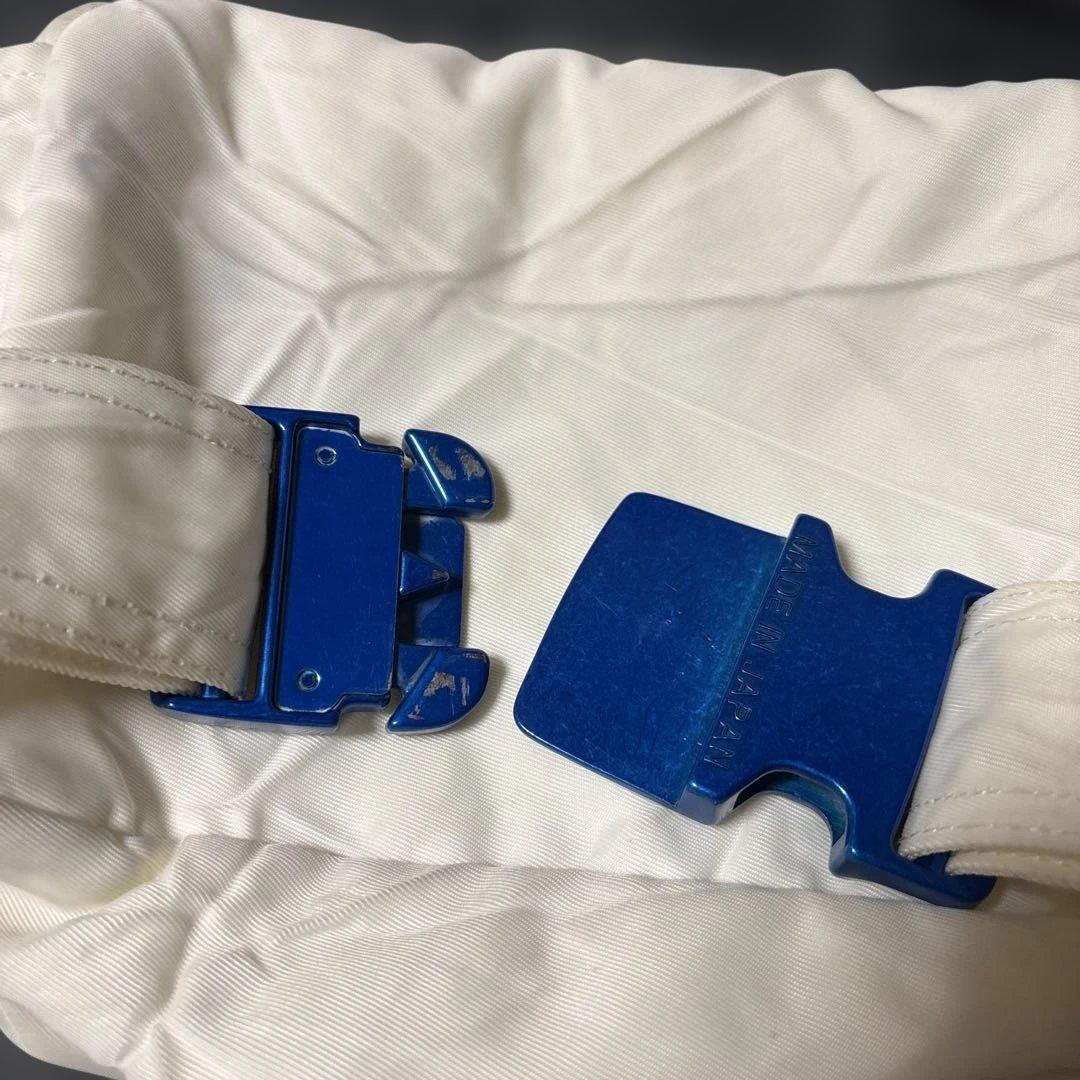 ポーター ウエストポーチ　RIDE 白　ブルー　近江ちぢみ