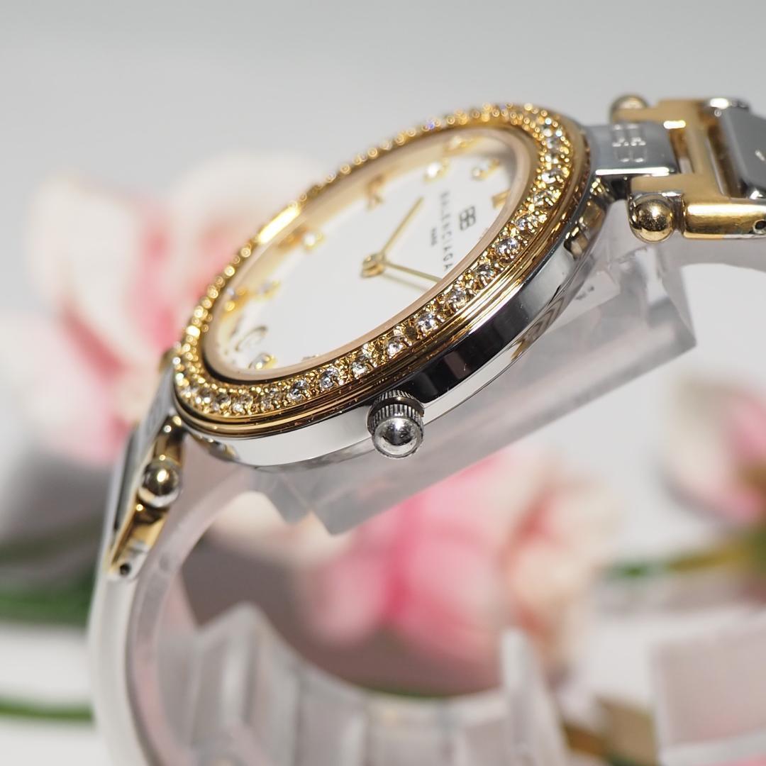 美品 バレンシアガ BALENCIAGA ストーンベゼル デイト 腕時計 944