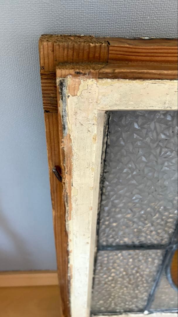 イギリスアンティーク ステンドグラス 窓枠 アンティーク　シャビーシック