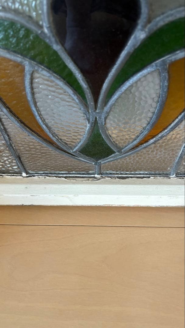 イギリスアンティーク ステンドグラス 窓枠 アンティーク　シャビーシック