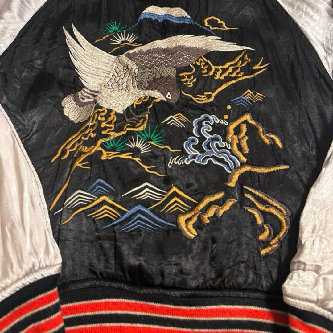 極希少 Houston スカジャン リバーシブル 龍 虎 鳥 蛇 japan L