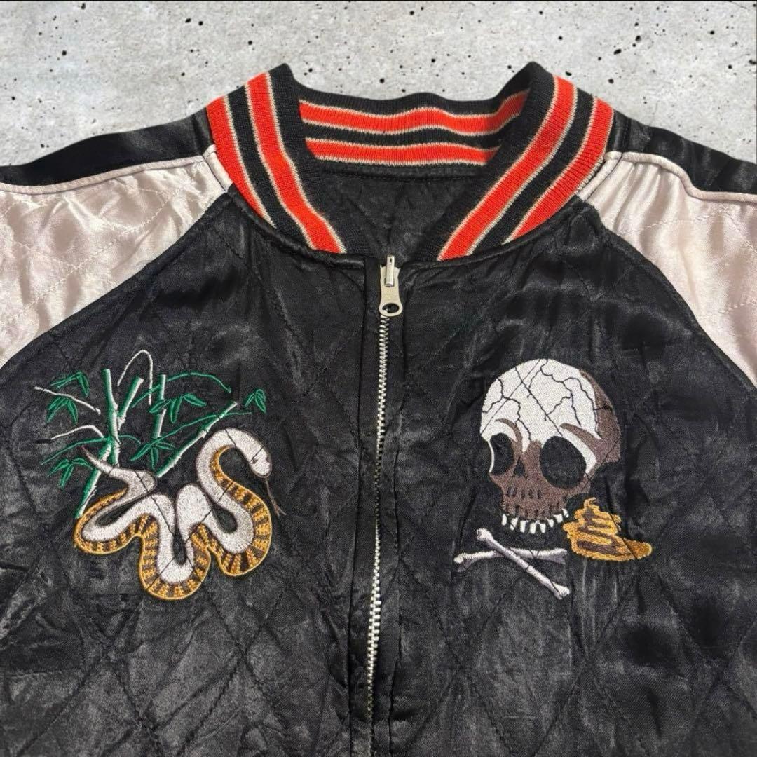 極希少 Houston スカジャン リバーシブル 龍 虎 鳥 蛇 japan L