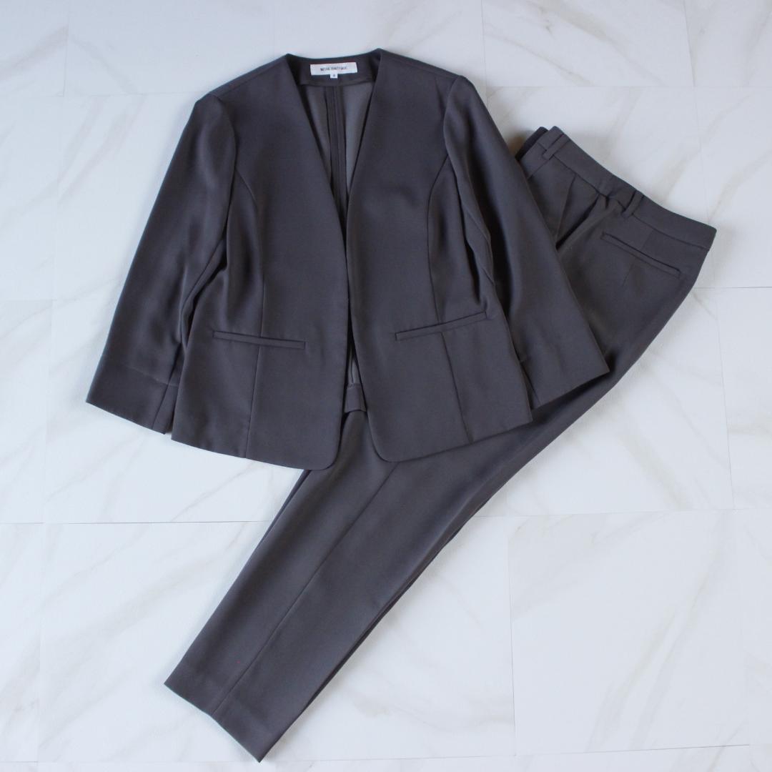 NATURAL BEAUTY BASIC セットアップスーツ S ノーカラー