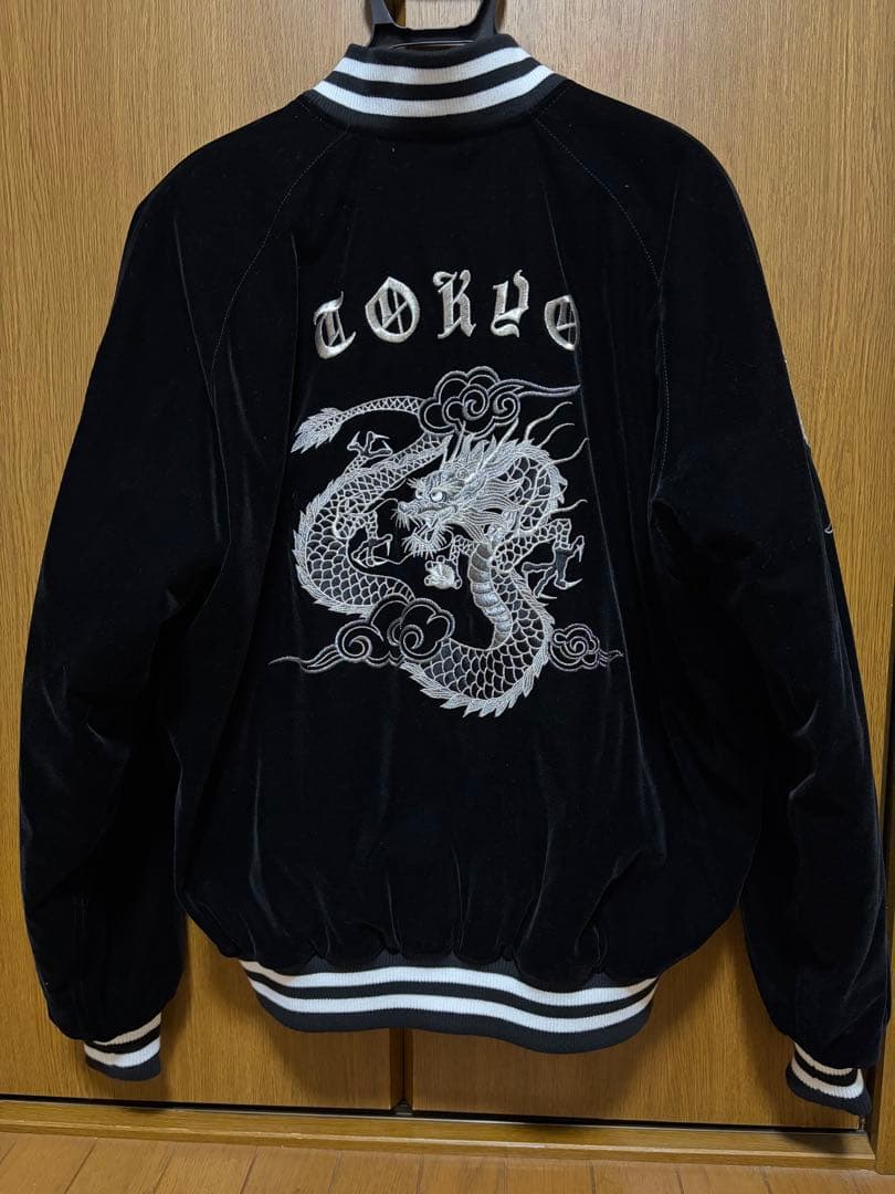 Faith TOKYO ベロア 別珍 ドラゴン シルバー刺繍 スカジャン