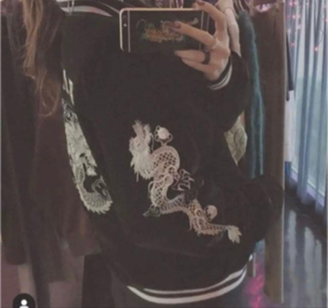 Faith TOKYO ベロア 別珍 ドラゴン シルバー刺繍 スカジャン