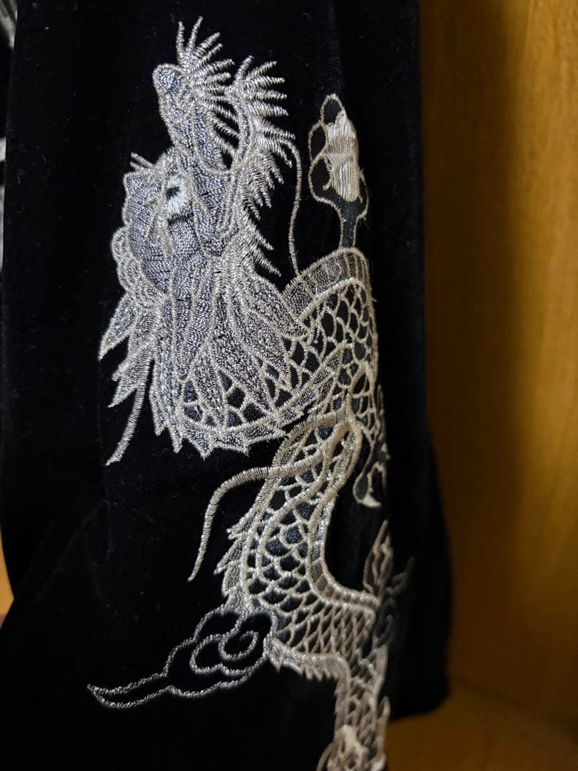 Faith TOKYO ベロア 別珍 ドラゴン シルバー刺繍 スカジャン