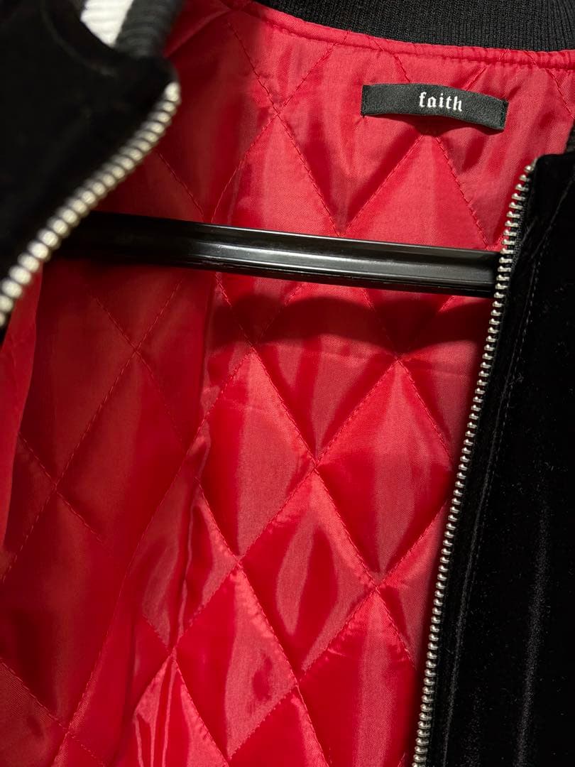 Faith TOKYO ベロア 別珍 ドラゴン シルバー刺繍 スカジャン