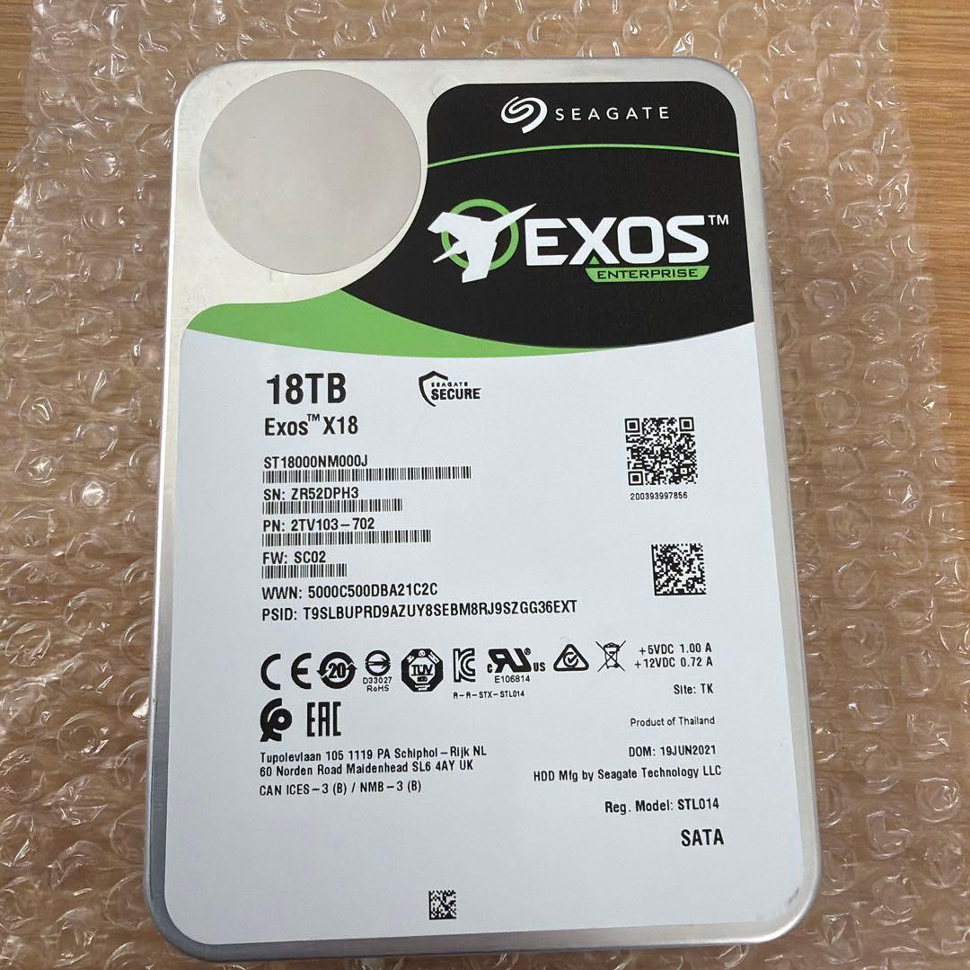 外付けハードディスク・ドライブ Seagate Exos X18 18TB HDD