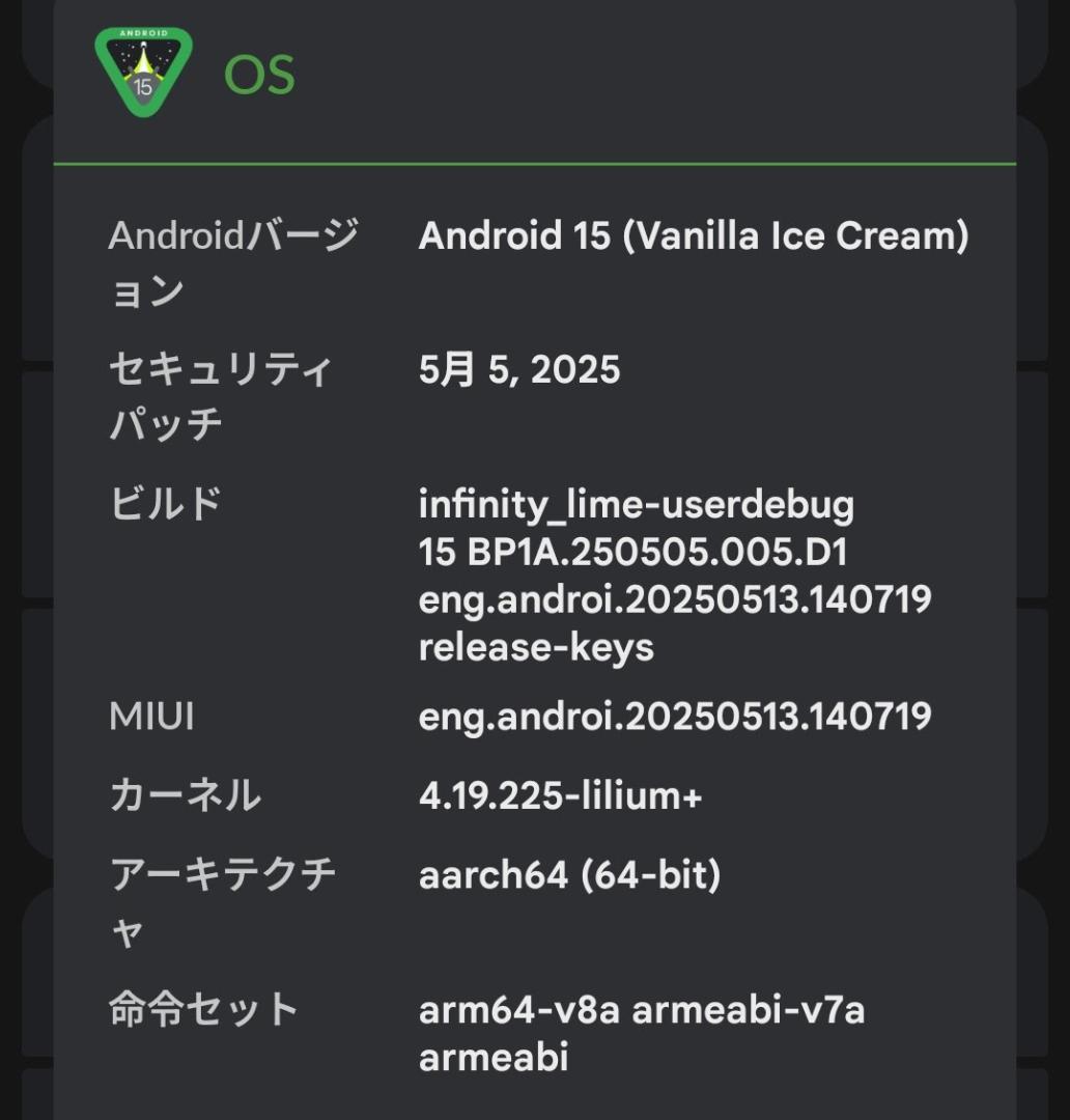 Xiaomi Redmi 9T Android15化済