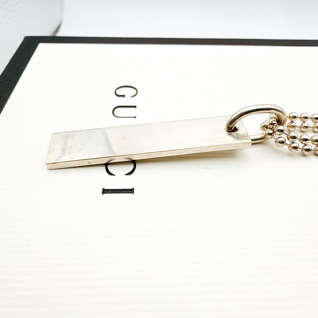 2942-3 人気✨GUCCI ダブルチェーンネックレス　プレート