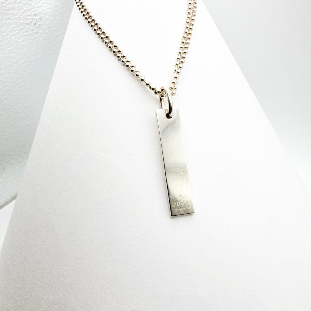 2942-3 人気✨GUCCI ダブルチェーンネックレス　プレート