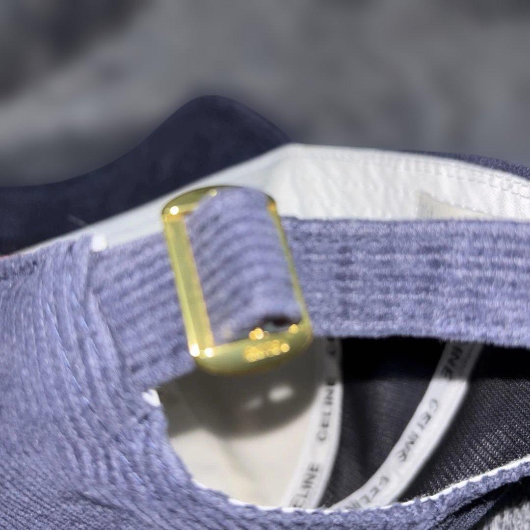 CELINEネイビー コーデュロイ キャップ