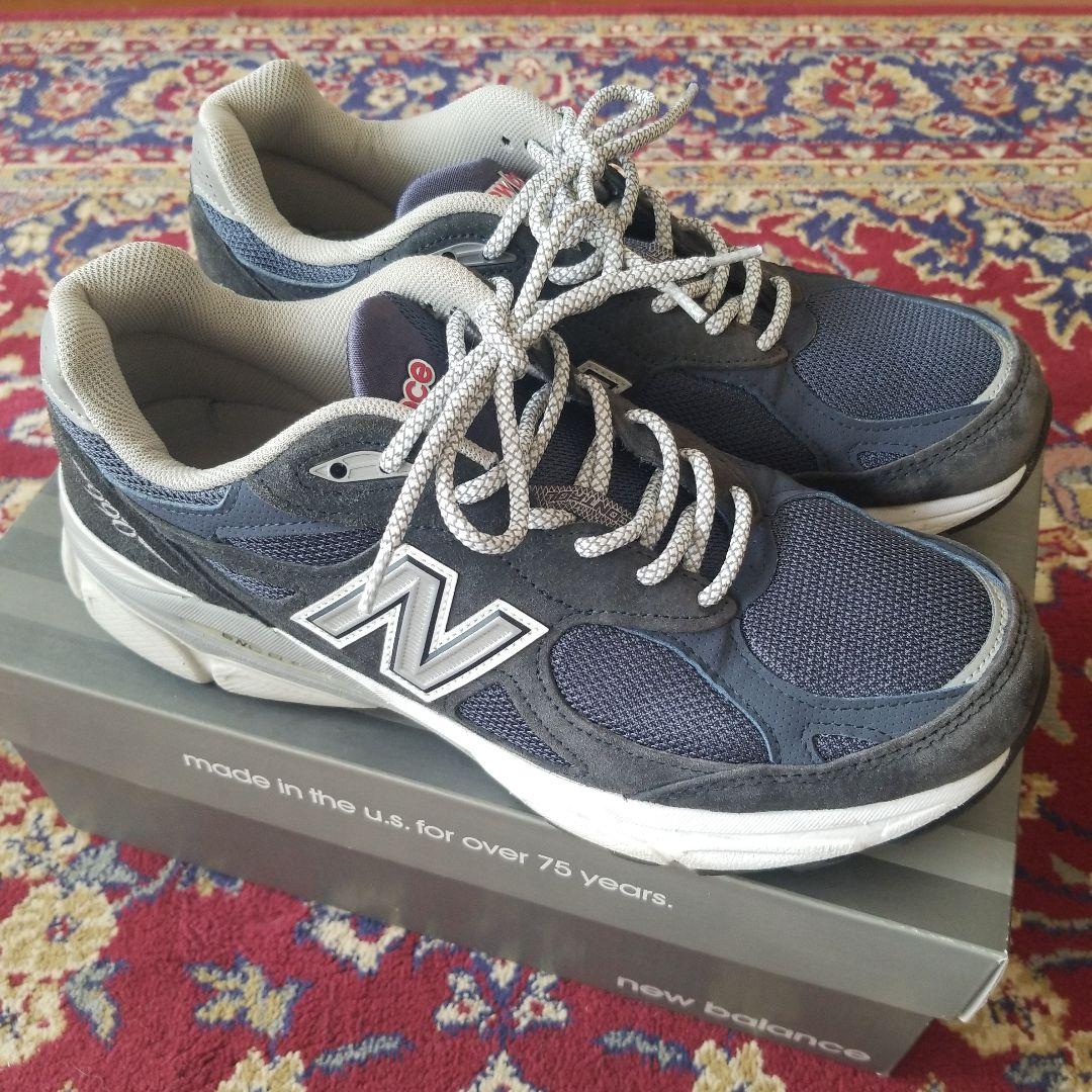 【美品】ニューバランス990 v3 navy 27cm