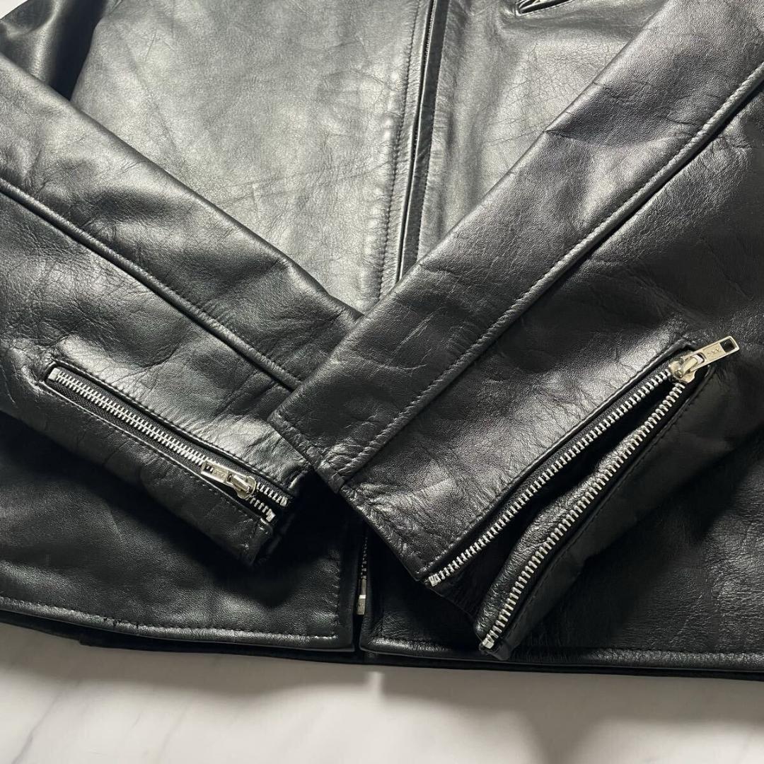 6L HORN WORKS レザージャケット バッファロー 裏地キルティング 黒